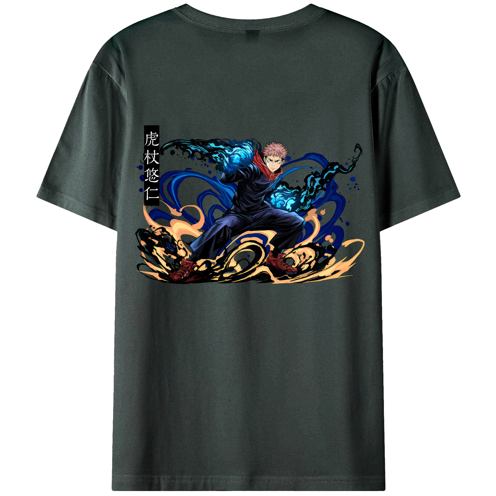 （画像用） 呪術廻戦 Jujutsu Kaisen 綿100％ メンズ半袖Tシャツ（バックプリント） 通気性